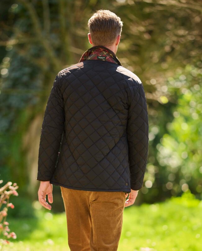 Herrensteppjacke "York" in anthrazit mit Cordkragen | Wellington of Bilmore